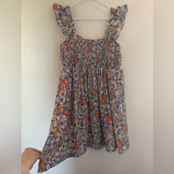 Festival Floral mini dress 🌸 Low V neck Empire waist XL - Picture 3 of 5